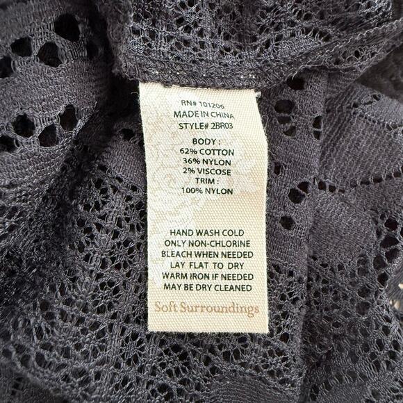 Soft Surroundings‎ Lace Open Front Long Cardigan in Black, Size XS - Picture 9 of 9